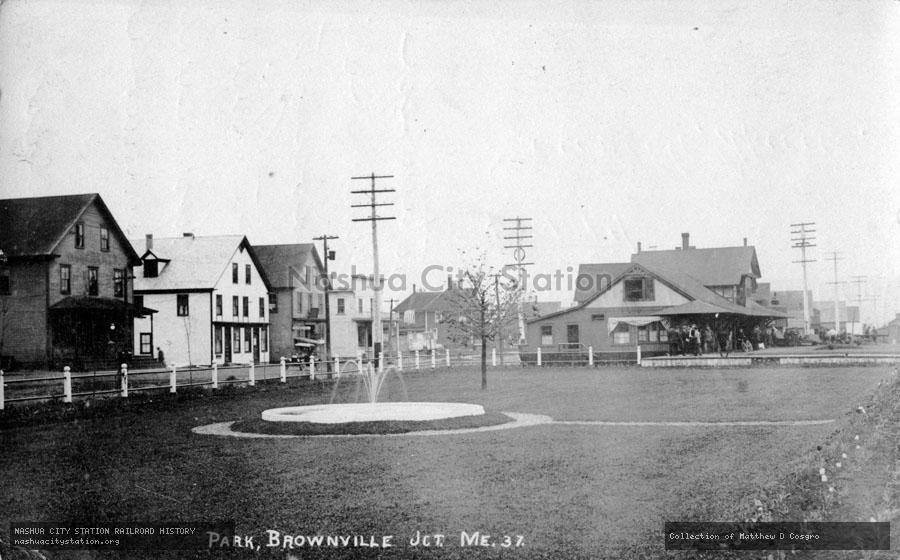 Postcard: Park, Brownville Junction, Maine